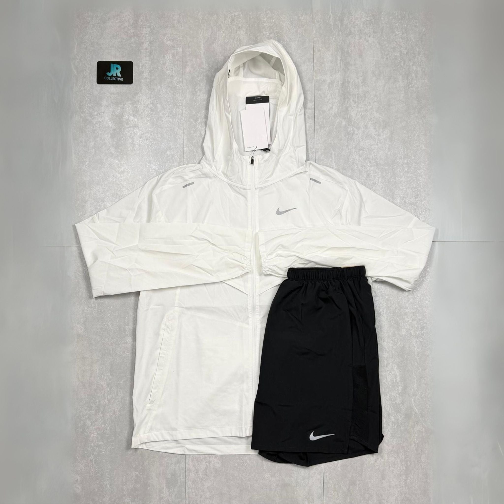 Nike White UV Jacket & Shorts Set