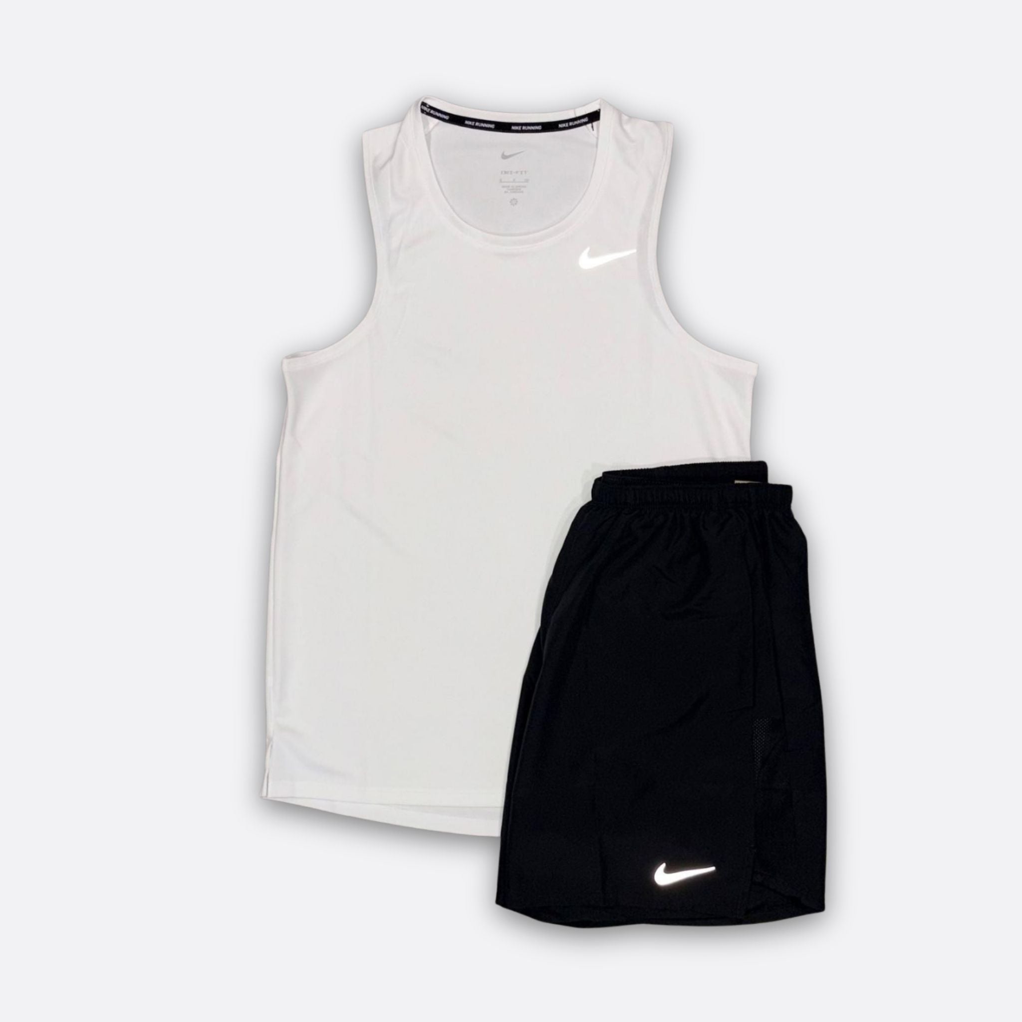 Nike White Vest Shorts Set (Black)