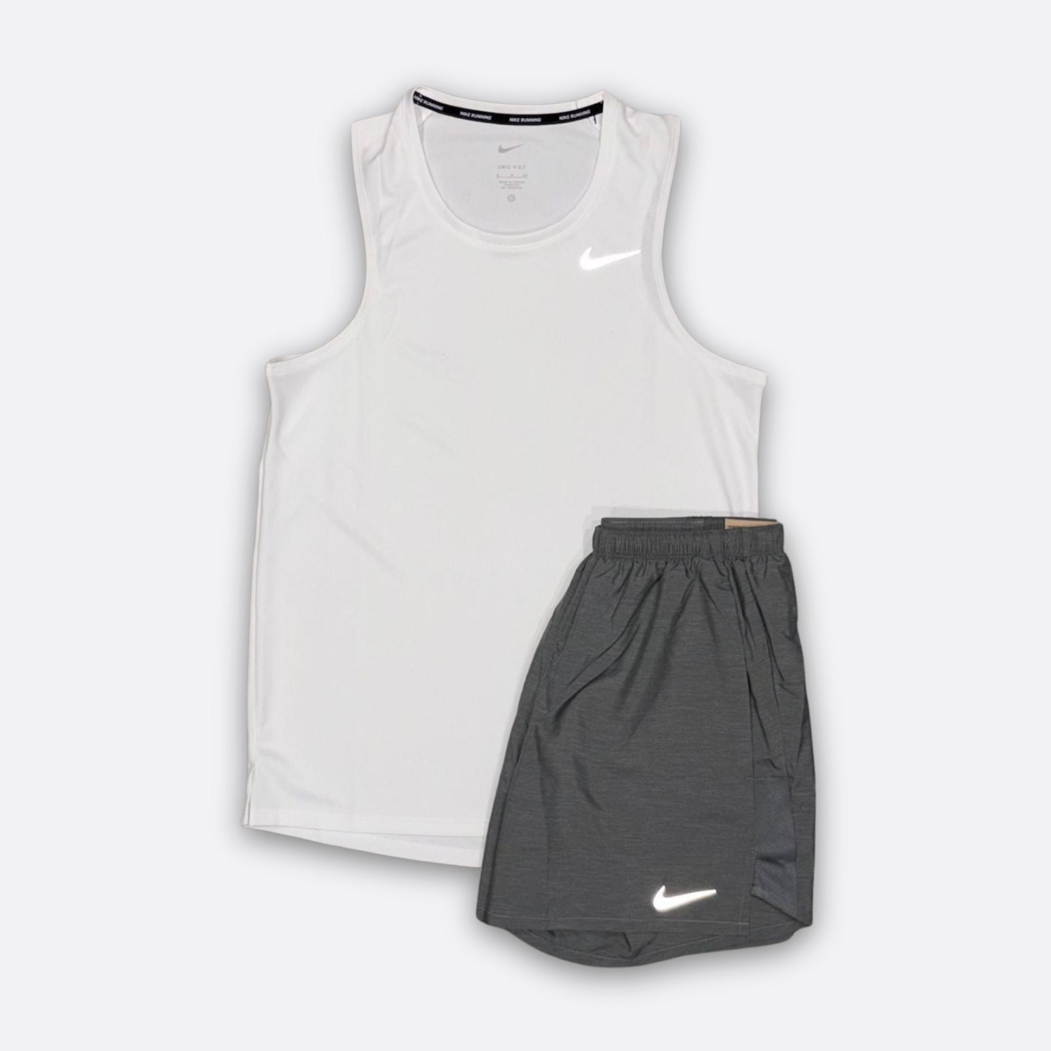 Nike White Vest Shorts Set (Grey)