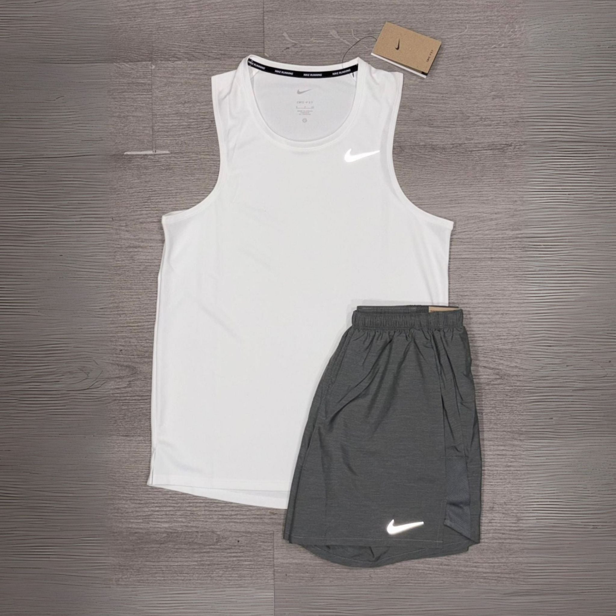 Nike White Vest Shorts Set (Grey)