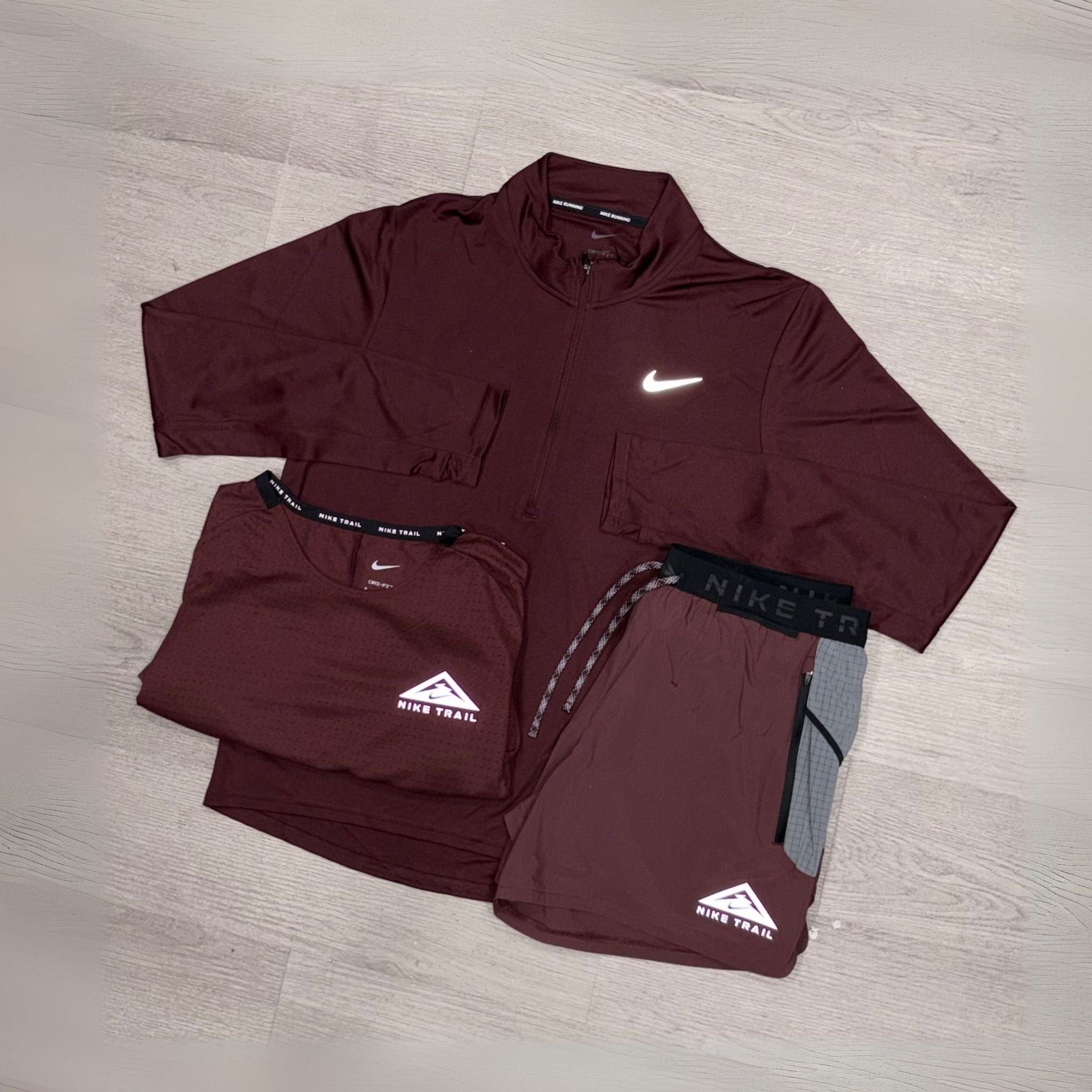 Nike Maroon Trail Trio Set
