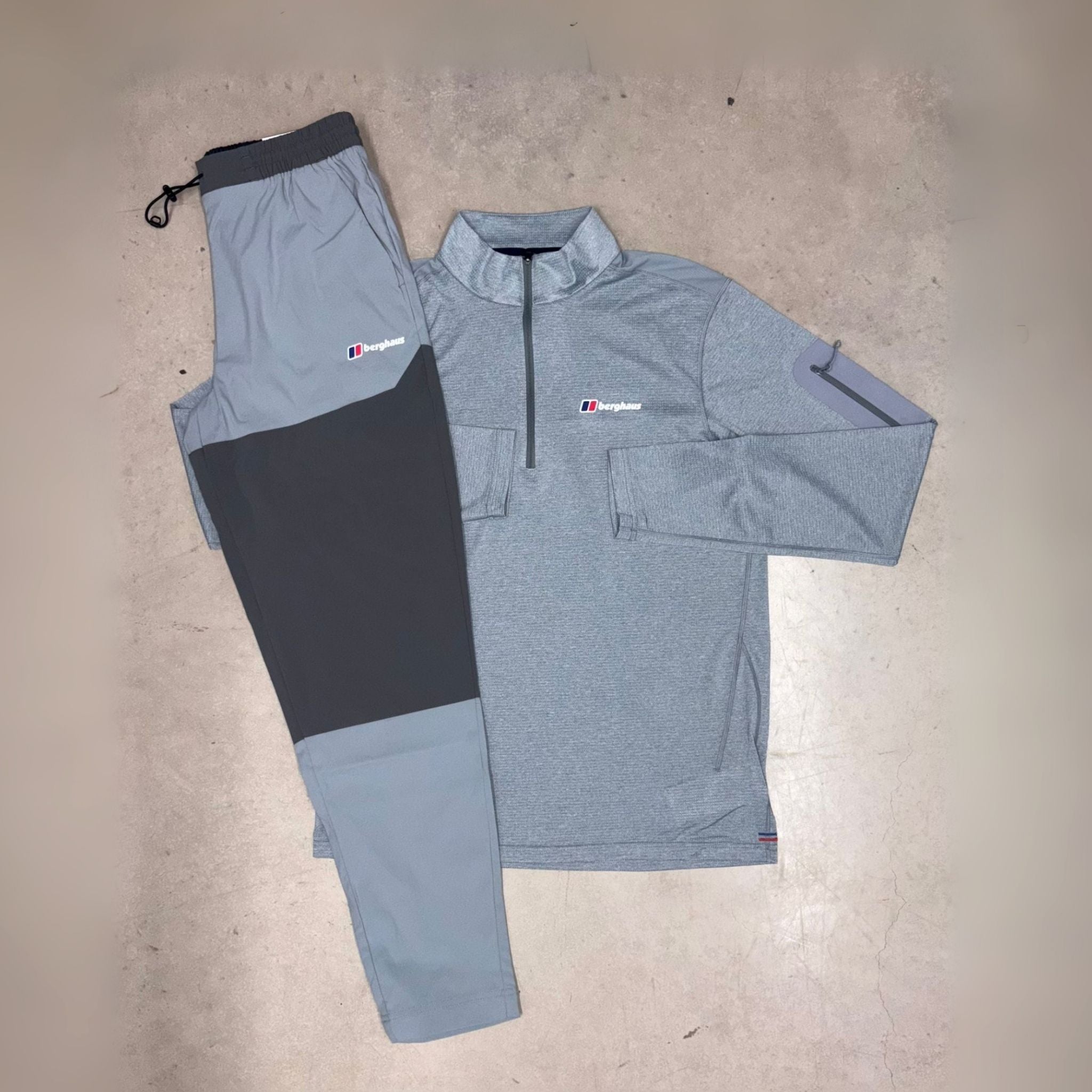 Berghaus Grey Explorer 1/4 Zip & Pants Set