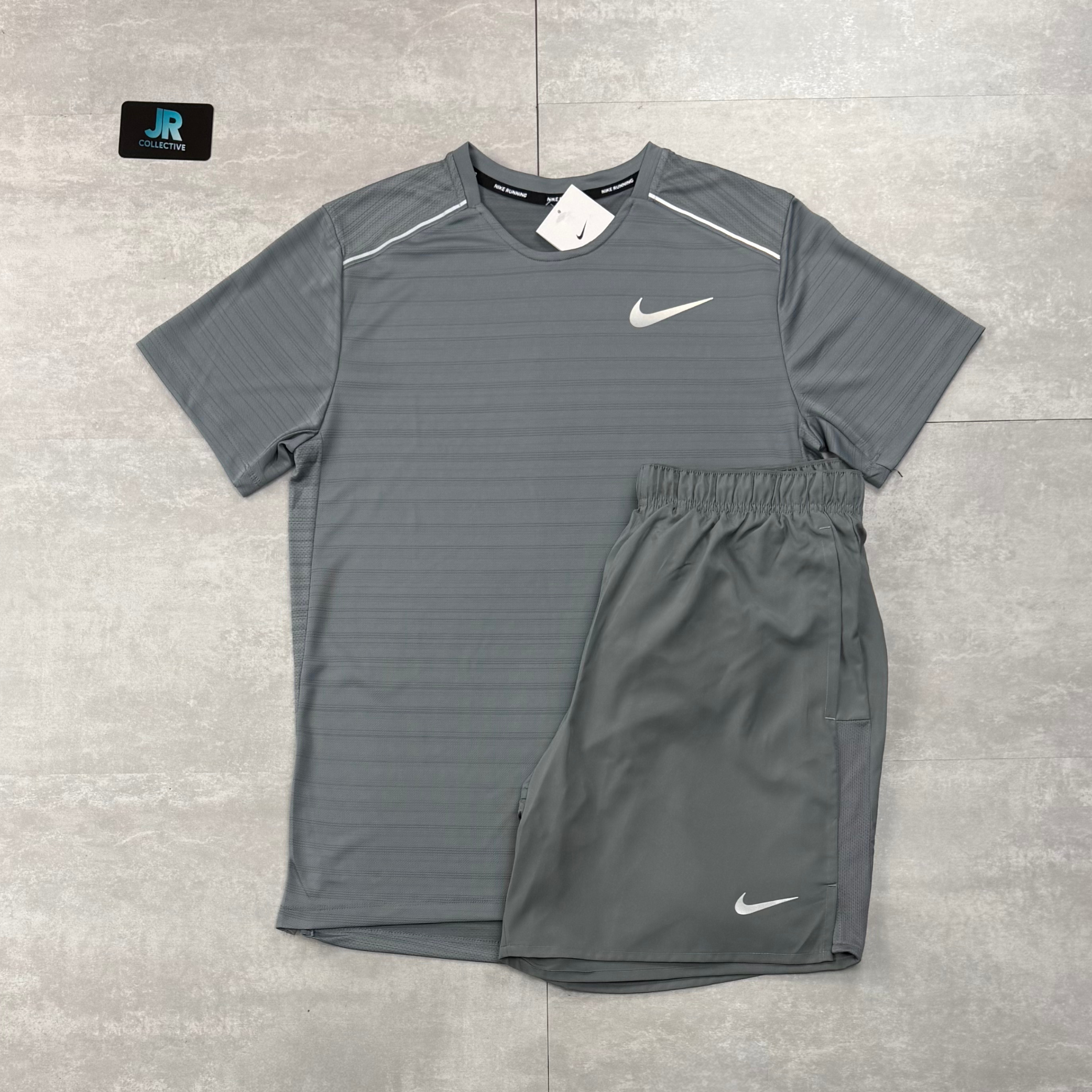 Nike Miler 1.0 Grey T-Shirt & Grey Challenger Shorts Set