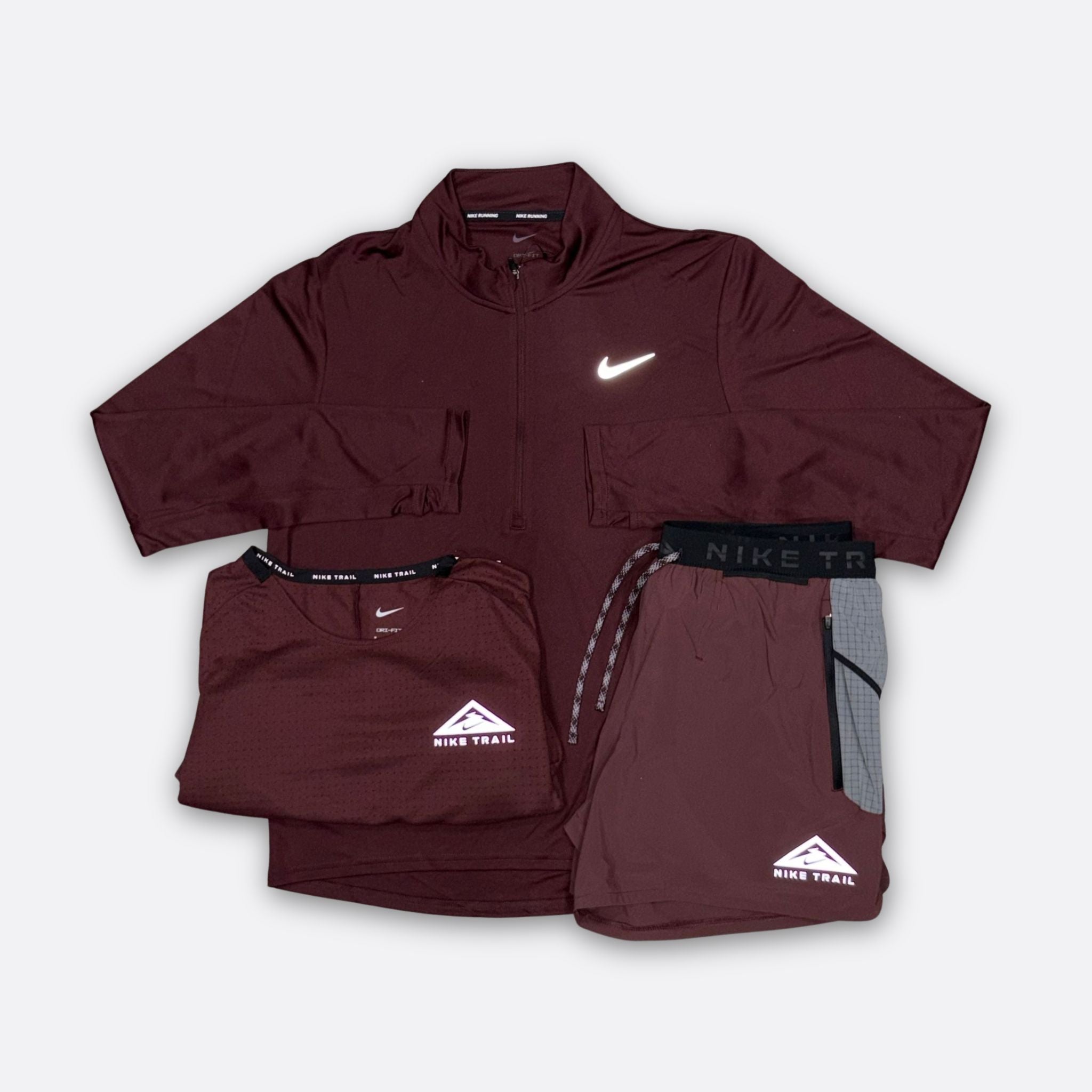 Nike Maroon Trail Trio Set