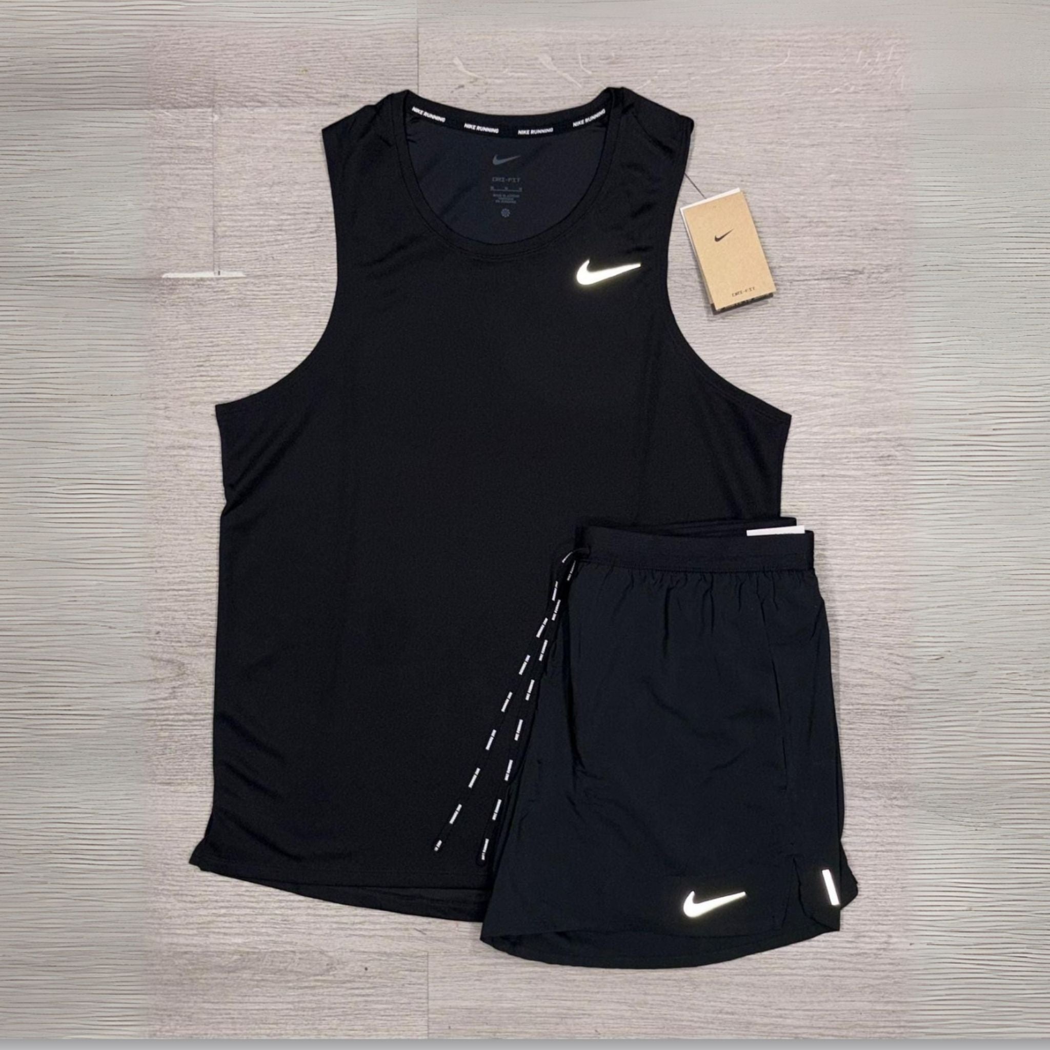 Nike Black Vest Flex Shorts Set