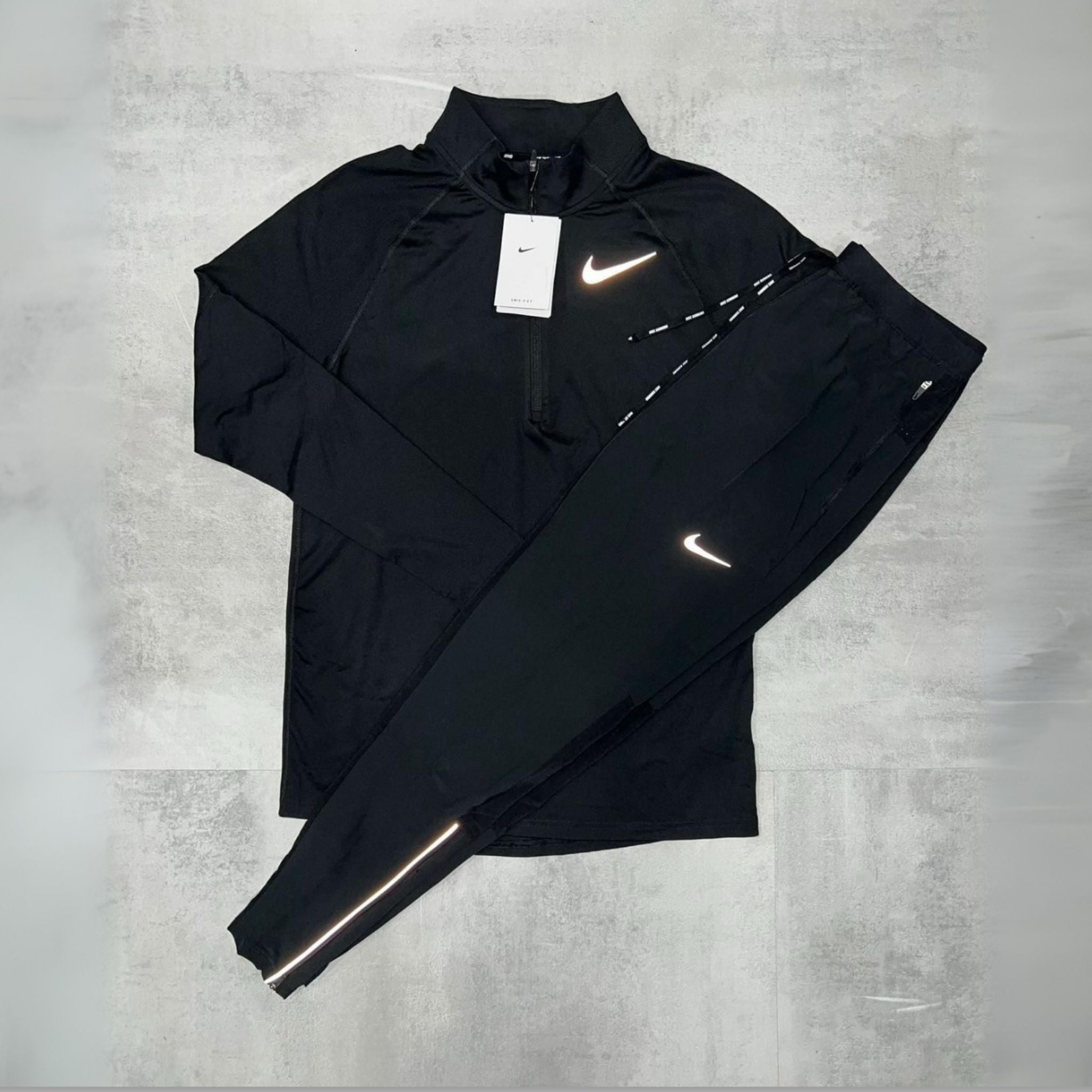 Nike Element Black 1/4 Zip Phenom Pants Set